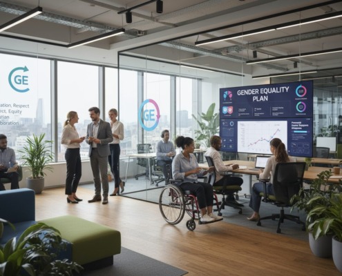 KI generiertes Bild eines Unternehmens zum Thema GEP